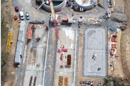 Station d'épuration en chantier